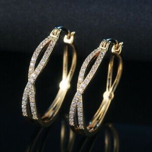 New 18k gold plated hoop earrings